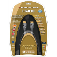 Monster: UltraHD Gold HDMI kabel met Ethernet   3 meter