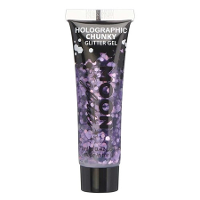 Moon Creations Chunky Glittergel   lichaam/gezicht   paars   12 ml   feestdecoraties