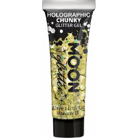 Moon Creations Chunky Glittergel voor lichaam en gezicht   goud   12 ml