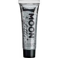 Moon Creations Glittergel fijn   voor lichaam en gezicht   zilver   12 ml