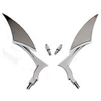 Motorcycle Rear View Mirrors Chrome Triangular Leaves 8mm 10mm For Honda Harley