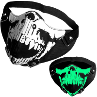 Motorcycle Riding Luminous Or Non Luminous Rock Skull Mask For Harley
