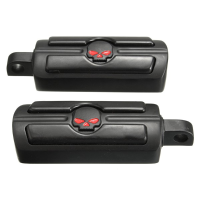 Motorcycle Skull Foot Pegs Rest Black For Harley Davidson Touring Male Peg Mount