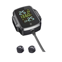 Motorfiets TPMS Bandenspanningcontrolesysteem QC3.0 Snelladen USB uitgang Real time temperatuuralarm IP67 waterdicht Die