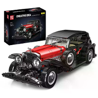 Mould King 10114 Technische Auto Speelgoed De Rode Vintage Auto Bouwblok Assemblage Oude Auto Baksteen Set Kinderen Kers