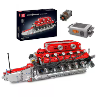 Mould King 10169 Gemotoriseerde V12 motor Bouwblok Assemblage Speelgoed Elektrische Motor Aandrijvingsblok Kit 12 Cilind