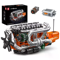 Mould King 10200 Technische Auto De Gemotoriseerde Zware Vrachtwagenmotor Model Bouwblok Assemblage Kit Transmissie Stee