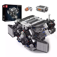 Mould King 10230 Technische Auto Motor Speelgoed De Gemotoriseerde A8 Auto W12 Twin Turbo Motor Bouwblok Set Assemblage