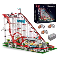 MOULD KING 11014 3662+PCS / 110 3118+PCS Motorized Rolle Loop Coaster Space Elevator Creative Building Block Brick Assem