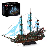 MOULD KING 13218 De Vliegende Hollander Piratenschip Bouwstenen Spookschip Model Montagekit Blokken Set Kinderen Verjaar