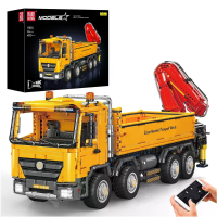 Mould King 17050 Actros Zelfladende RC Kraanwagen Pneumatische Zware Dienst Voertuigen Modelbouwblokjes 4012 STUKS Samen