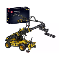Mould King 19009 Pneumatisch telescopische vorkheftruck Technische voertuigsimulatie Vrachtdmodel Bouwblok Bouwsteen Set