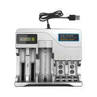 MS 5D889 18650 Batterijlader 7 Slots LCD Oplaadbare Batterijen Opladen Voor 4.2V AA AAA 18650 26650 16340 Lithium Intell