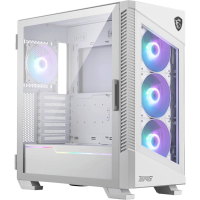 MSI MPG Velox 100R Midi tower PC behuizing Wit 3 voorgeïnstalleerde LED ventilators, 1 voorgeïnstalleerde LED ventilator, Zijvenster, Stoffilter