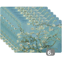 MuchoWow Placemat (6stuks) 45x30cm Amandelbloesem Van Gogh