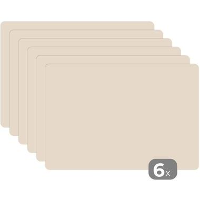 MuchoWow Placemat (6stuks) 45x30cm Beige Effen kleur