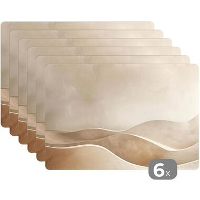 MuchoWow Placemat (6stuks) 45x30cm Beige Natuur Abstract
