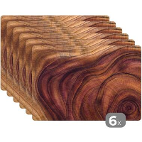 MuchoWow Placemat (6stuks) 45x30cm Gladde hout structuur gemaakt