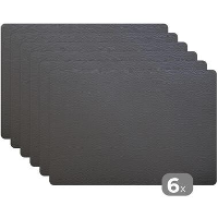 MuchoWow Placemat (6stuks) 45x30cm Leer Structuur Lederlook