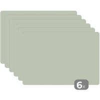 MuchoWow Placemat (6stuks) 45x30cm Mintgroen Effen kleur