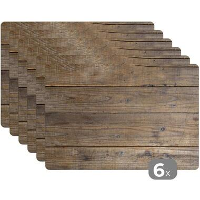 MuchoWow Placemat (6stuks) 45x30cm Planken van hout met een