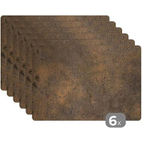 MuchoWow Placemat (6stuks) 45x30cm Roest print IJzer Bruin