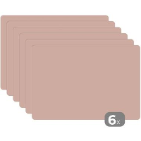 MuchoWow Placemat (6stuks) 45x30cm Roze Palet Oud Effen