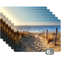 MuchoWow Placemat (6stuks) 45x30cm Strand Zee Nederland Duinen