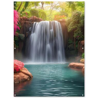 MuchoWow Tuinposter 120x160cm Waterval Natuur Planten Jungle