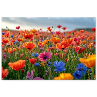 MuchoWow Tuinposter 180x120cm Bloemen Klaprozen Kleurrijk