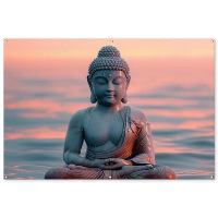MuchoWow Tuinposter 180x120cm Boeddha Beeld Buddha Water