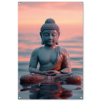 MuchoWow Tuinposter 80x120cm Boeddha Beeld Buddha Water