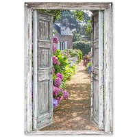 MuchoWow Tuinposter 80x120cm Doorkijk Hortensia Bloemen
