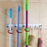 Multi Function Aluminum Mop Rack Wall Mounted Broom Hanger Sundries Hook