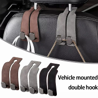 Multi functionele Autozitting Rugleuning Dubbele Haak Flip Fake Bont Lederen Mobiele Telefoonhouder Metaal Haak Premium