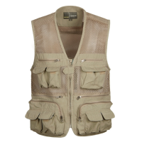 Multi Pockets Fishing Mesh Vest Hunting Vest Photographing Vest Fishing Clothes
