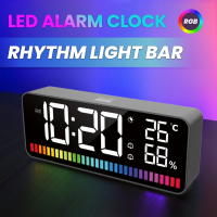 Multifunctionele 1200mAh Rhythm Light Bar LED Dubbele Alarmklok 15 RGB Kleurgecontroleerd Nachtlicht Digitale Thermomete
