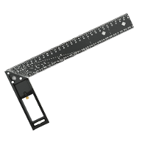 Multifunctionele Rechthoekige Liniaal van Hoog Koolstofstaal 1.5Mm Dik Aluminium Handvat 300mm/400mm voor Houtbewerking