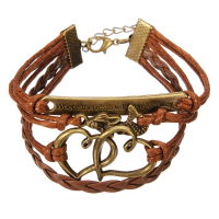 Multilayer Love Heart Letters Bracelet Unisex Leather Bracelet