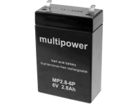Multipower MP2,8 6P Loodaccu 6 V 2.8 Ah Loodvlies (AGM) (b x h x d) 66 x 104 x 33 mm Kabelschoen 4.8 Mm Onderhoudsvrij, Geringe zelfontlading