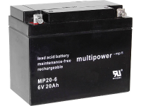 Multipower MP20 6 Loodaccu 6 V 20 Ah Loodvlies (AGM) (b x h x d) 157 x 125 x 83 mm M5 schroefaansluiting Onderhoudsvrij, Geringe zelfontlading