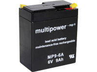Multipower MP9 6A Loodaccu 6 V 9 Ah Loodvlies (AGM) (b x h x d) 97 x 118 x 56 mm Kabelschoen 4.8 Mm Onderhoudsvrij, Geringe zelfontlading