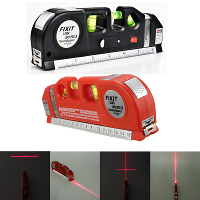 Multipurpose Laser Level Aligner 3 Bubbles Measuring Tape Ruler
