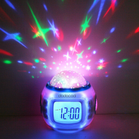Music Starry Sky Projection Alarm Clock Calendar Thermometer Desktop Table Clocks Gift