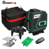MUSTOOL 12 Lines 3D 360° Laser niveau Self Leveling Line Holder Tool Bracket Single/Double Batteries Optional