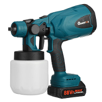 MUSTOOL 1300W 25000RPM Draadloze Verfspuit Sproeipistolen met Spuitmonden 800ML Pot