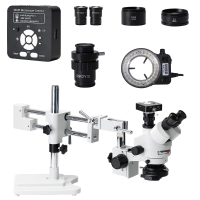 MUSTOOL 3.5X 7X 45X 90X Double Boom Stand Zoom Simul Focal Trinoculaire Stereo Microscoop + 41MP Camera Microscoop Voor