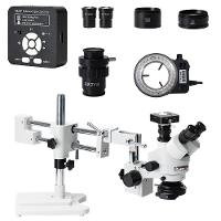MUSTOOL 3.5X 7X 45X 90X Dubbele Telescooparm Zoom Simul Focal Trinoculaire Stereo Microscoop+41MP Camera Microscoop Voor