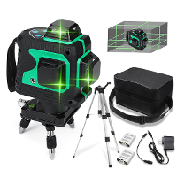 MUSTOOL 3D Groene Auto Laser Waterpas 12 Lijnen 360° Horizontaal & Verticaal Kruis Bouwgereedschap Meetgereedschap met 2