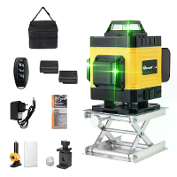 MUSTOOL 4D 16 Lijn Laser Waterpas 16 Lijnen 360° Zelfnivellerend Groene Licht Hoge Precisie ±0,2mm/m IP54 Waterdicht voo